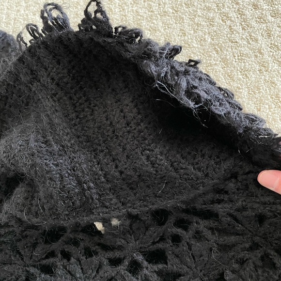 KENZIE open knit long black cardigan - Picture 7 of 9